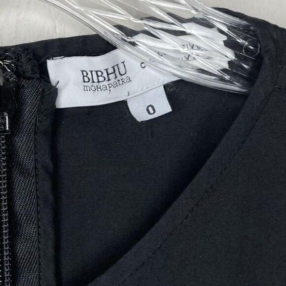 BIBHU MOHAPATRA Collective Dress Womens 0 Black Cutout Fringe Asymmetric Midi - Picture 9 of 10